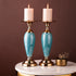 The Colonial Jade and Gold Decorative Candle Stand - Set of 2